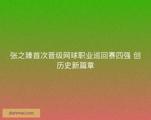 张之臻首次晋级网球职业巡回赛四强 创历史新篇章 张之臻首次晋级网球职业巡回赛四强 创历史新篇章